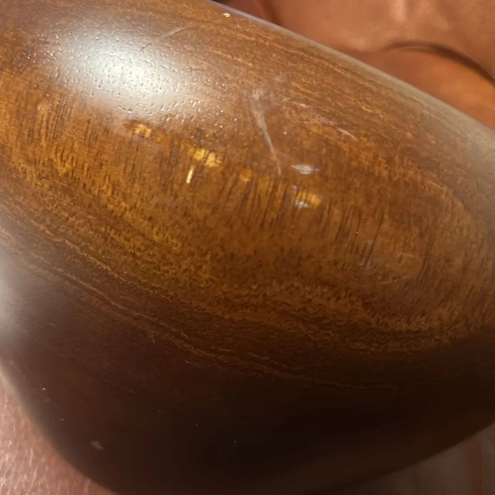 CRATE & BARREL VINTAGE LARGE SOLID WOODEN CHESTNUT BWL MANGO WD